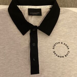 Scotch & Soda Men's cream and Black Polo Shirt size S